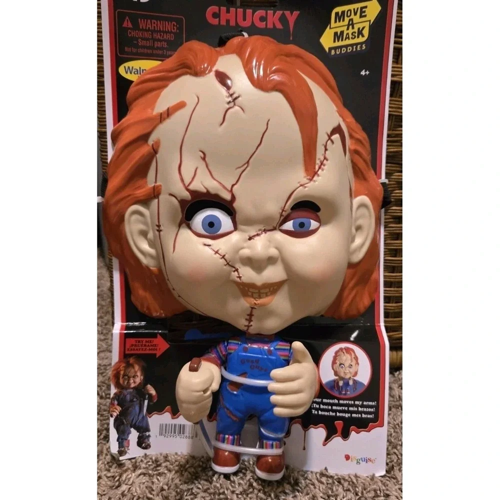 NEW Chucky Child's‎ Play Move A Mask Moving Arm Knife Horror Halloween Disguise